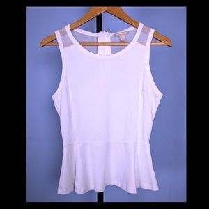 NWOT Banana Republic white blouse w flared waist